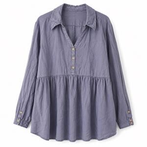 Torrid Womens Size 3 3X Dusty Navy Rayon Babydoll Tunic Blouse Boho